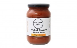 All Over Nuts 75% Dark Chocolate Almond Butter Creamy  Glass Jar  500 grams
